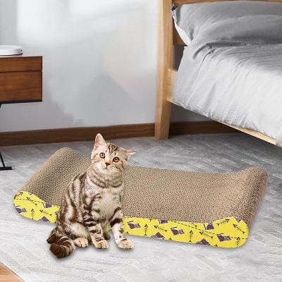 Grattoir Chat - PurrfectScratcher™ - Vague Jaune