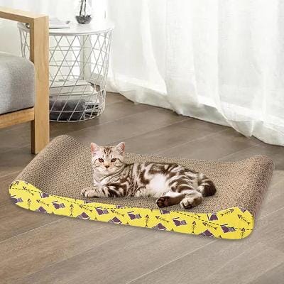 Grattoir Chat - PurrfectScratcher™ - Vague Jaune