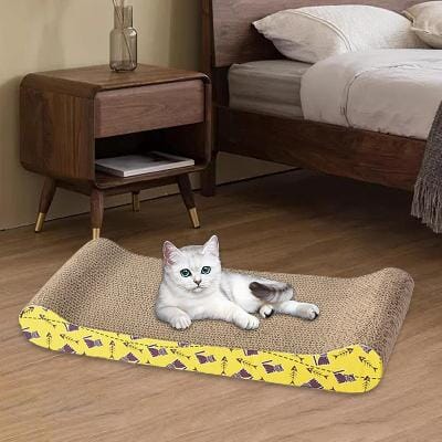 Grattoir Chat - PurrfectScratcher™ - Vague Jaune